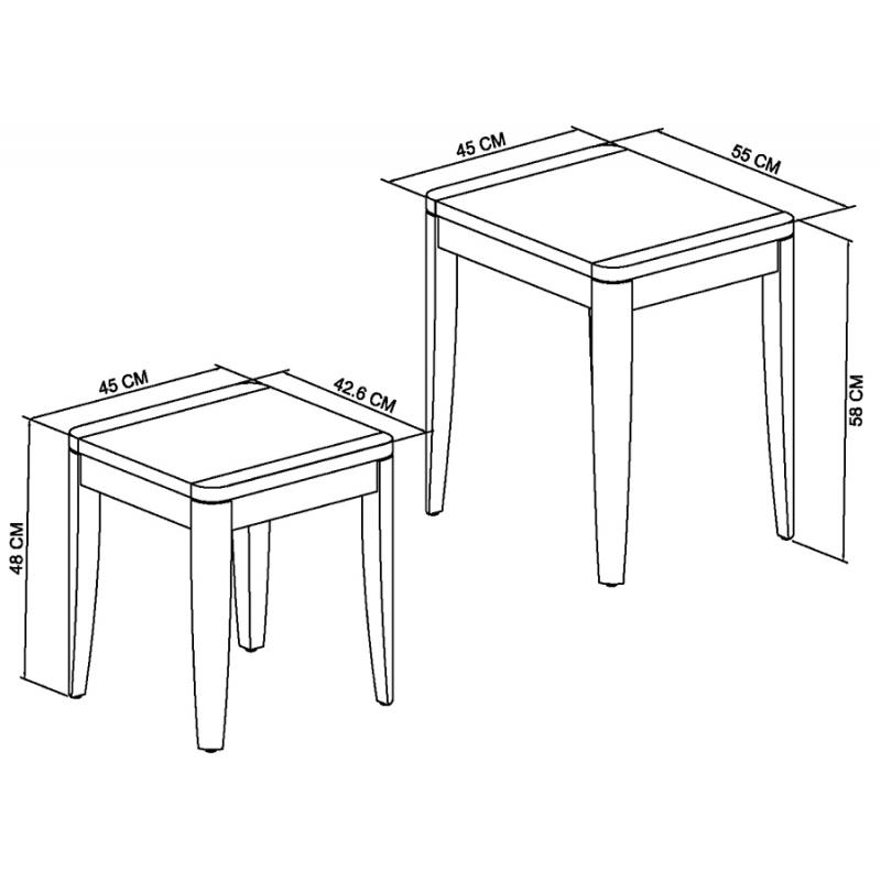 Valais Oak Nest Of Tables